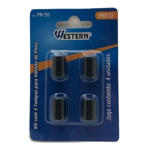 Tampa Válvula de Pneu Preto WESTERN