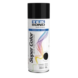Tinta Spray Preto Brilhante Alta Temperatura 350ML TEK BOND