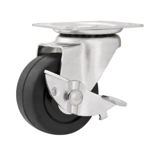 Rodízio Giratório Preto C/Freio 1 1/2