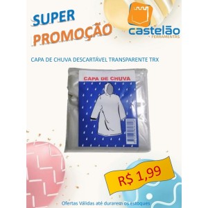 Capa de Chuva Descartável Transparente TRX