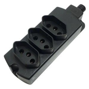 Tomada Barra Tripla Preta 20A 2P+T FC CABOS