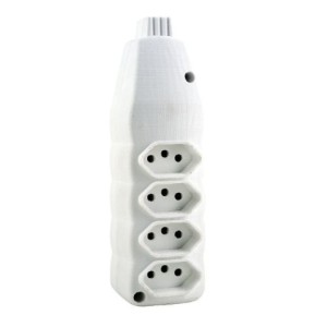 Tomada Barra Quadrupla Branca 20A 2P+T FC CABOS