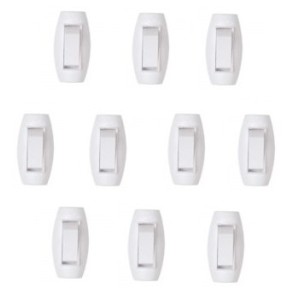 Interruptor Pera Meio de Cordão Branco C/10 FC CABOS