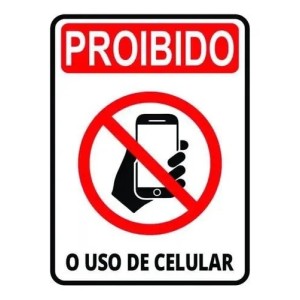 Placa Sinalizadora Proibido Celular PACIFIC