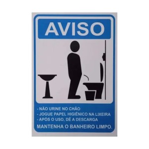 Placa Sinalizadora Mantenha Limpo Masculino PACIFIC