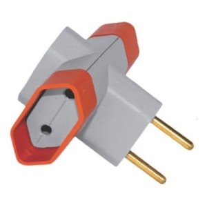 Pino Adaptador 3 Saídas Cinza LUSTER