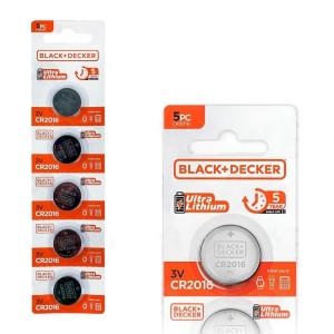 Bateria Moeda 3V ULTRA CR2016 C/5 BLACK DECKER