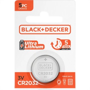 Bateria Moeda 3V ULTRA CR2032 C/5 BLACK DECKER