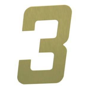 Número ACM ''3'' Ouro Escovado 13CM NUMERAL