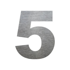 Número ACM ''5'' Aço Escovado 6CM NUMERAL