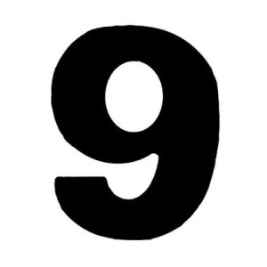 Número ACM ''9'' Preto 125MM NUMERAL