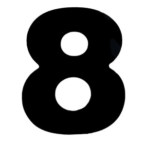 Número ACM ''9'' Preto 125MM NUMERAL