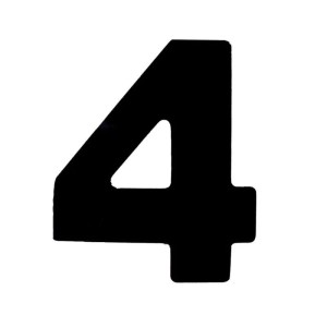 Número ACM ''4'' Preto 125MM NUMERAL