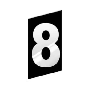 Número ACM ''8'' Prático Refletivo 125MM NUMERAL