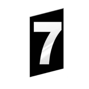 Número ACM ''7'' Prático Refletivo 125MM NUMERAL