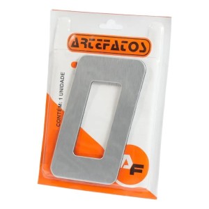 Número ACM ''0'' Aço Escovado 13CM NUMERAL