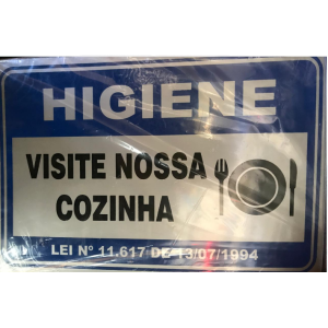 Placa Sinalizadora Higiene Visite Nossa Cozinha JAIME
