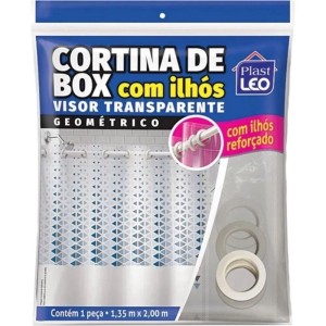 Cortina de Box C/Ilhós e Visor PLAST LEO