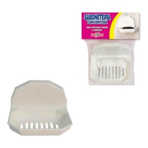 Saboneteira C/Ventosa Branca MAXXIMO
